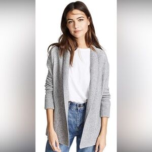 VINCE Cashmere Wool Blend Open Cardigan Sweater Shawl Gray Cozy Cabincore Large